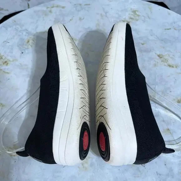 Fitflop Uberknit Womens Sz 6.5 Shoes Black White Slip On Comfort Casual Sneakers - Picture 6 of 13